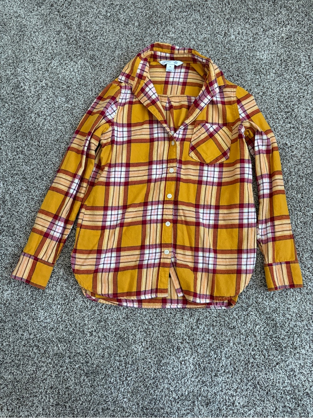 Old Navy Women Plaid Button-Up Shirt - Casual Long Sleeve XS